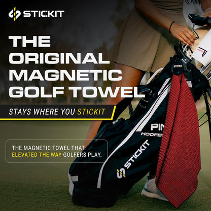 Magnetic Towel, Gray | Top-Tier Microfiber Golf Towel with Deep Waffle Pockets | Industrial Strength Magnet for Strong Hold to Golf Carts or Clubs