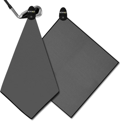 Magnetic Towel, Gray | Top-Tier Microfiber Golf Towel with Deep Waffle Pockets | Industrial Strength Magnet for Strong Hold to Golf Carts or Clubs